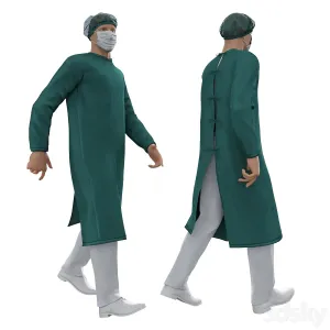 Surgeon with a skeleton