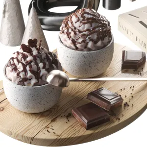 Decorative set geometric shapes with coffee