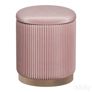 Pouffe with Drawer Beatrice Glossy Velor in Colors