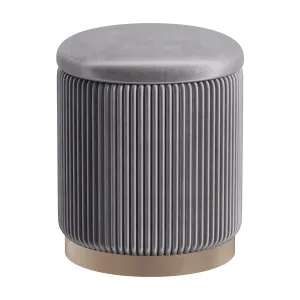 Pouffe with Drawer Beatrice Glossy Velor in Colors