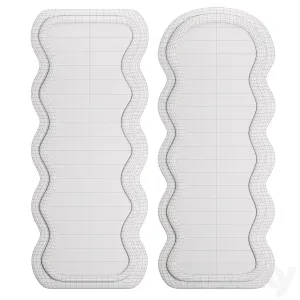Plush Waves Floor Mirror