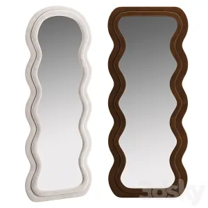 Plush Waves Floor Mirror