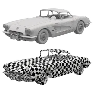Chevrolet corvette coupe with a roof