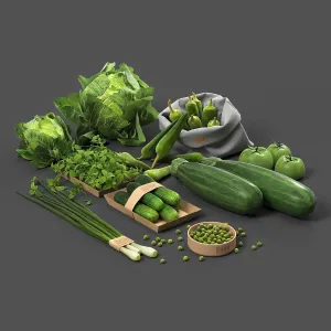 Set With Green Vegetables
