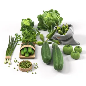 Set With Green Vegetables