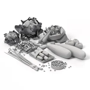 Set With Green Vegetables