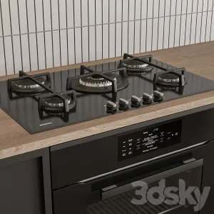 Kitchen Modern Black White with Wood