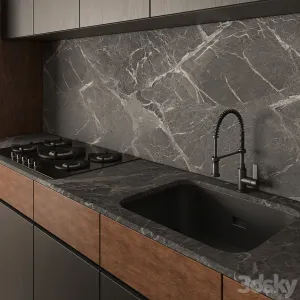 Kitchen Modern Black Wood