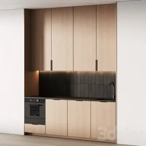 Modern Kitchen Mini Kitchen Wood Japandi in Options