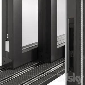 A Set of Sliding Metal Windows Doors