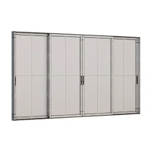 A Set of Sliding Metal Windows Doors
