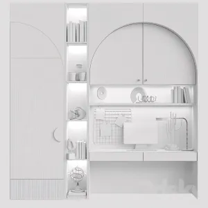 Childrens Wardrobe with Decor Workplace