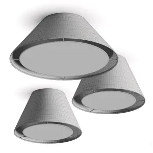Crate Barrel White Tapered Linen Ceiling Lamps
