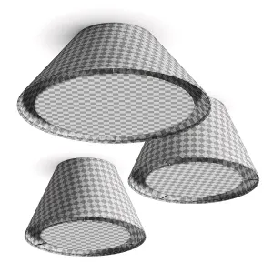 Crate Barrel White Tapered Linen Ceiling Lamps