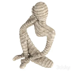 Ethnic Statuette of A Woman From Travertine