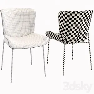 Westwing Collection Sedia Imbottita inVelluto GrigioTess