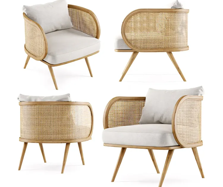 Wooden Rattan Lounge hair by Bpoint Design