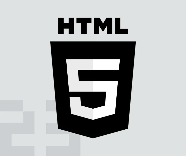 Html5 With Wordmark Blackwhite