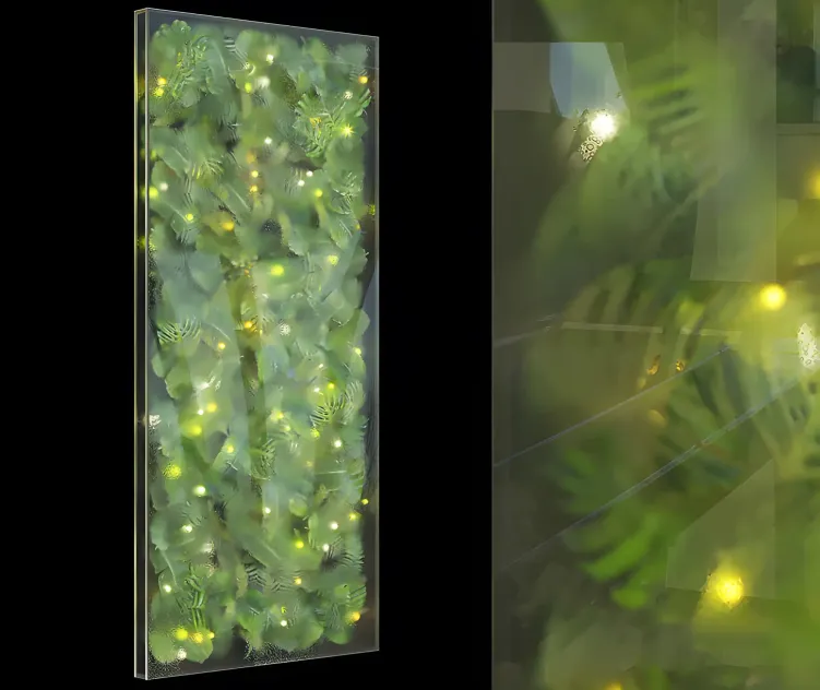 Wall mounted phytomodule with lighting vargov design