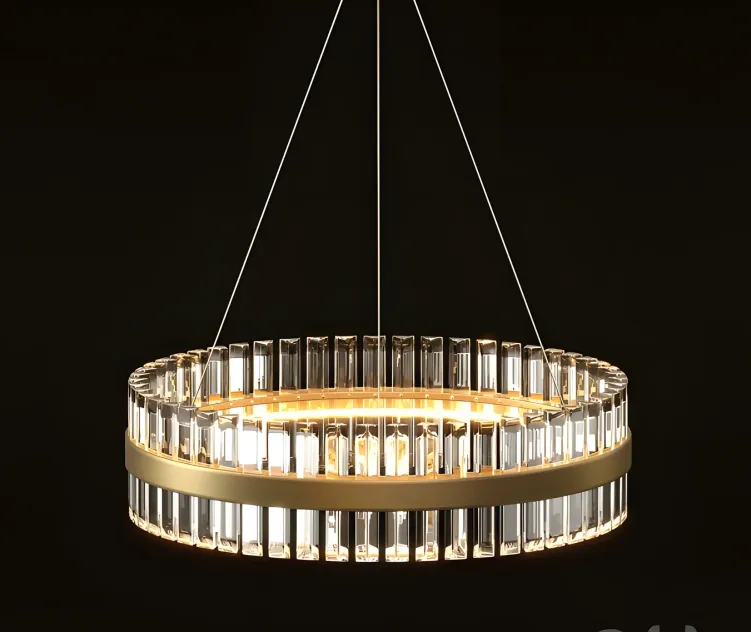 Allie multi tiered cascading gold crystal