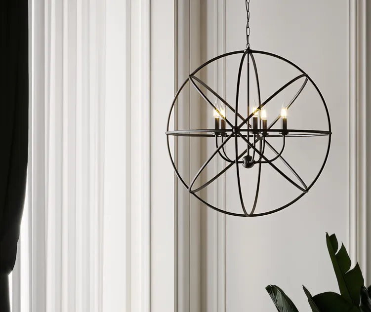 Ballard design beau orb chandelier antique silver