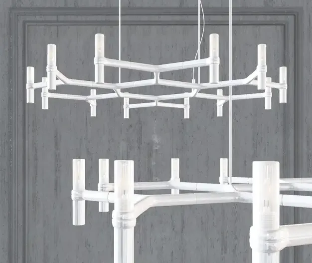 Chandelier equinox chandelier small white metal