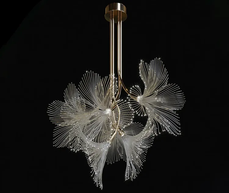 Chandelier light vargov fiber optic light