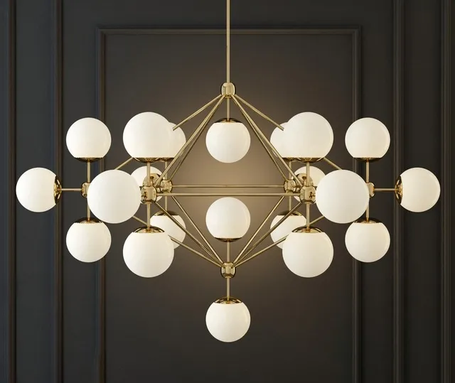 Chandelier modo chandelier white glass designed by jason miller