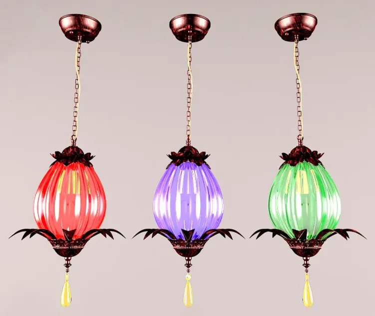 Colorful glass pendant lamp