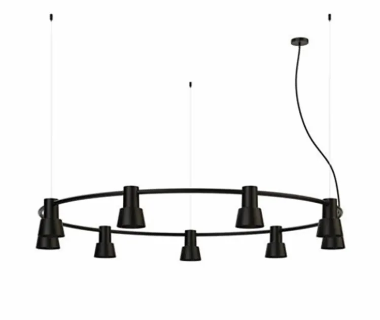 Compose rail circle pendant light small glass shade by zero