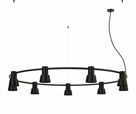 Compose rail circle pendant light small metal shade by zero