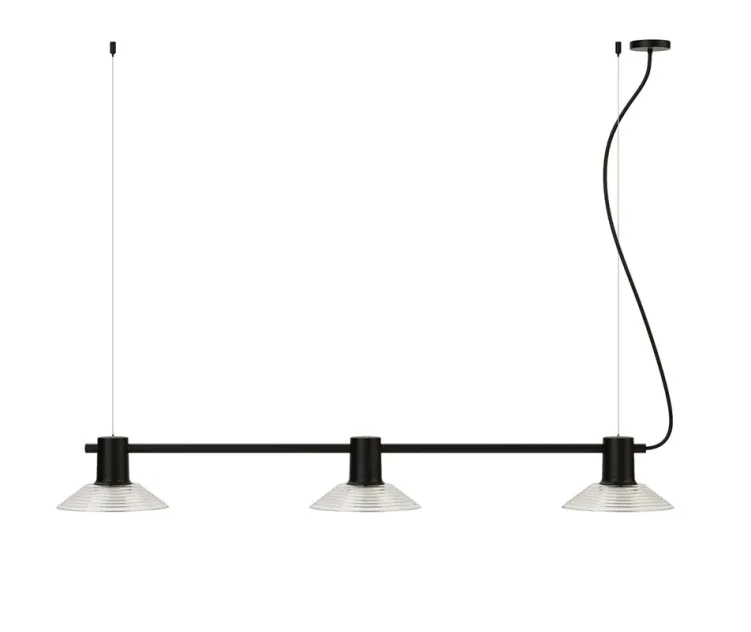 Compose rail pendant light large glass shade by zero