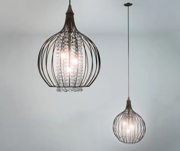 Copper crystal pendant