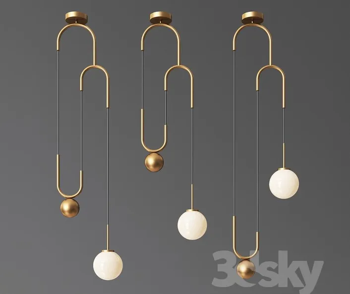 Cradle brass pulley pendant light