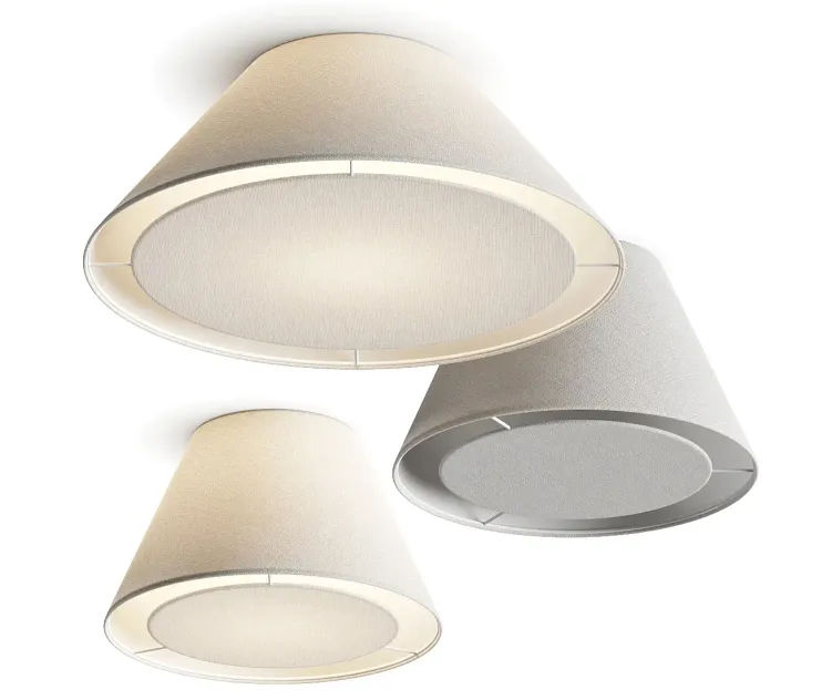 Crate barrel white tapered linen ceiling lamps