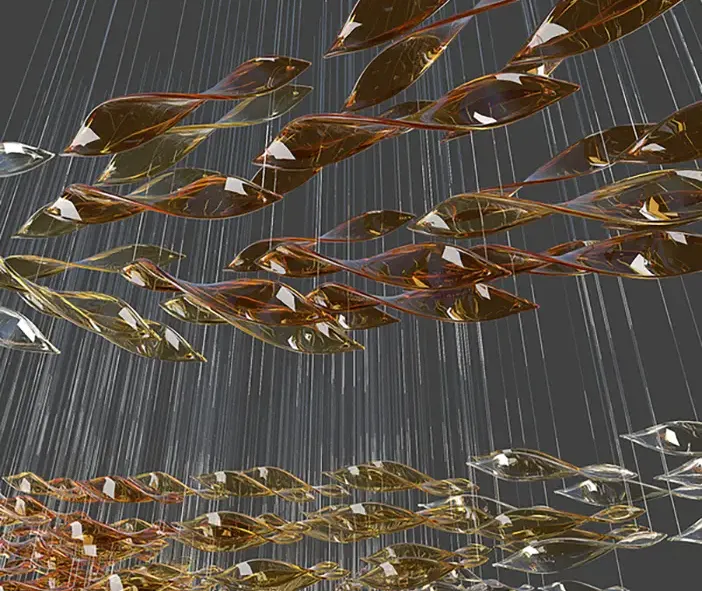 Glass waves chandelier