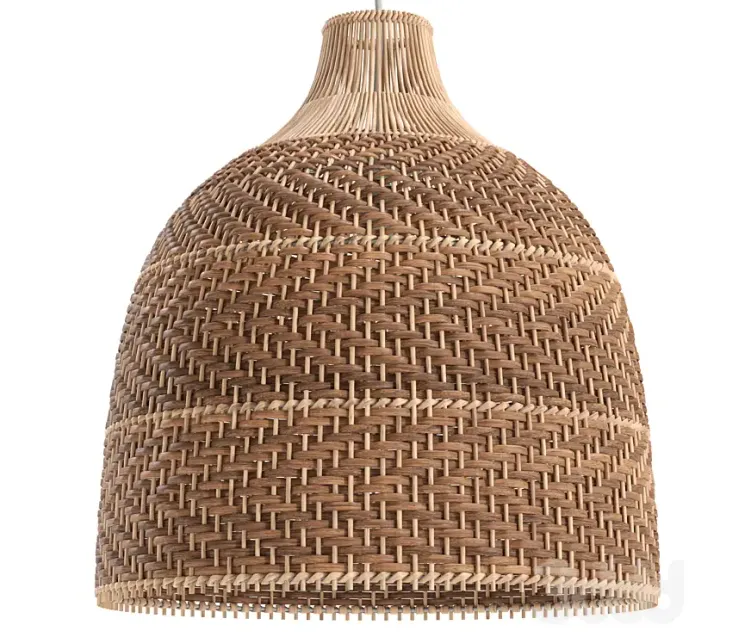 Hq rattan pendant light wicker large