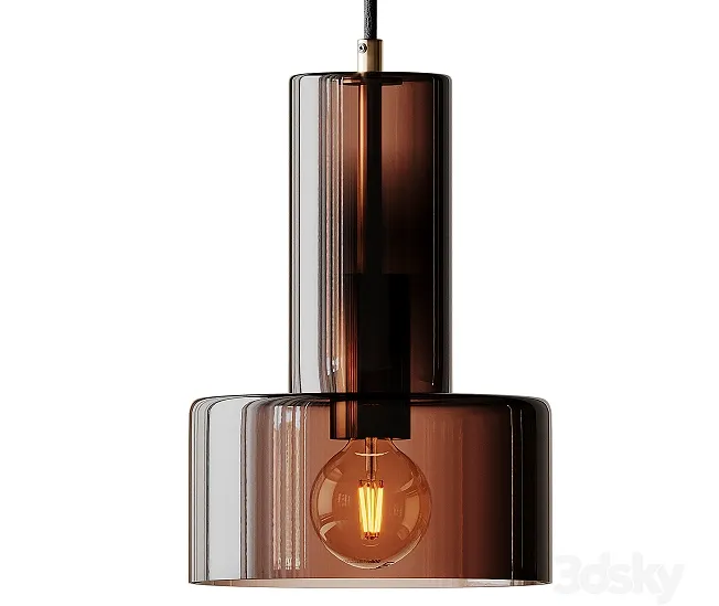 Hubsch glass pendant lamp in brown