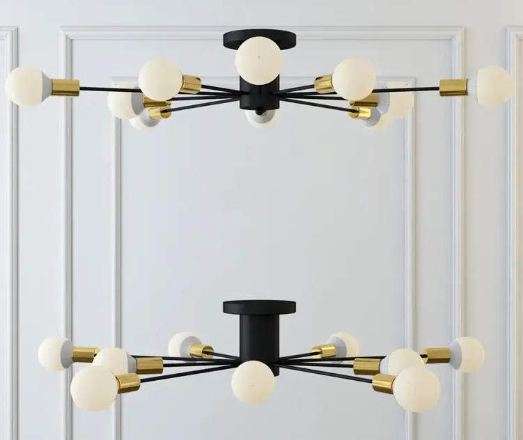 Lamp bubble stik black chandelier