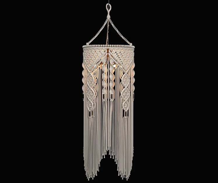 Macrame pendant light