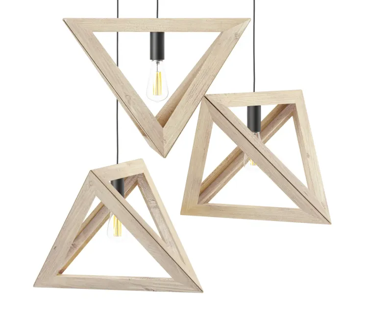 Models hanging wooden lamp