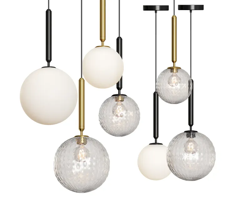 Modern glass ballled pendant lamp