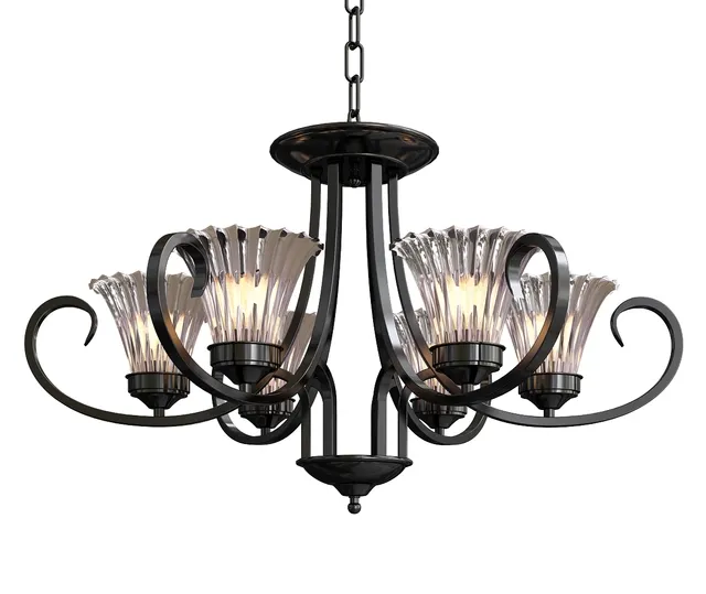 Modern glass iron chanderlier