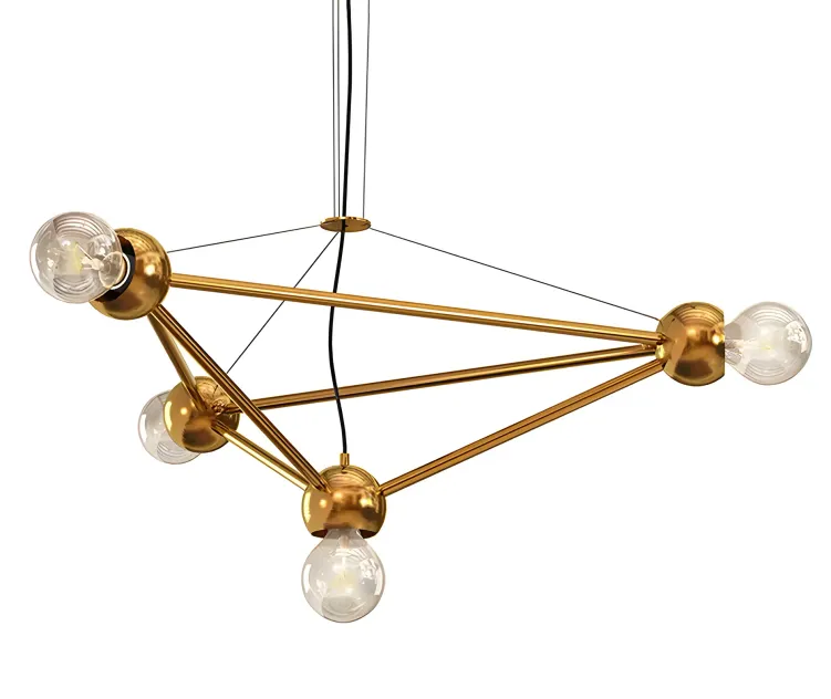 Molecule gold chandelier