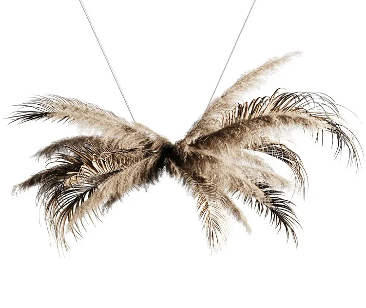 Pampas grass chandelier