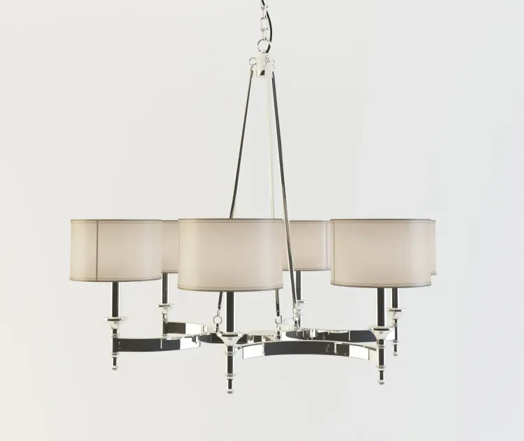 Pembroke light chandelier in polished nickel