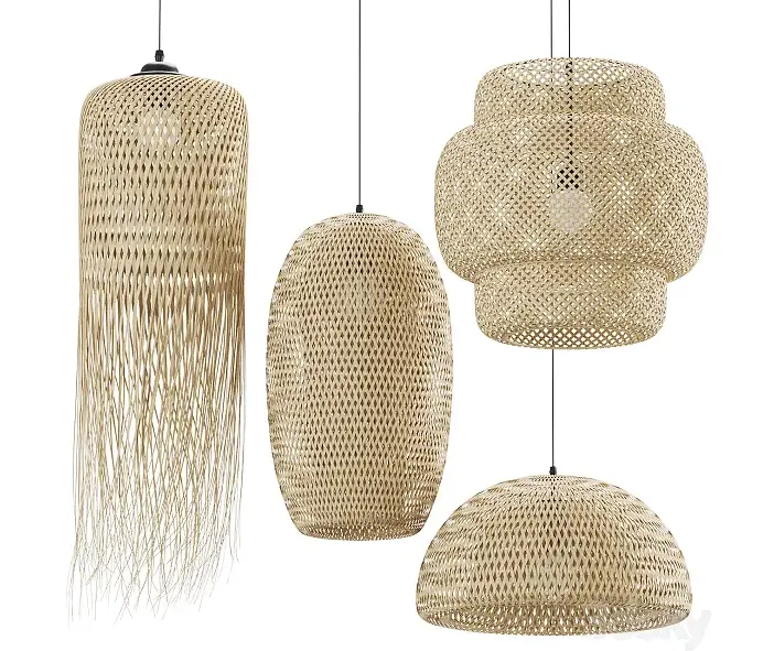 Rattan pendant light collection