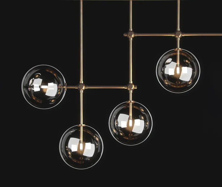 Restoration hardware glass globe linear chandelier