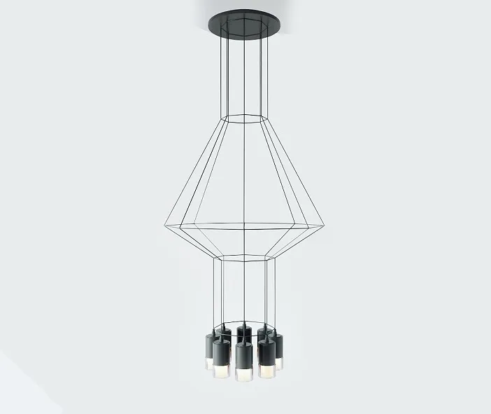 Suspended lamp wireflow freeform
