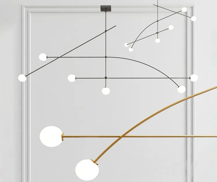 Tempo wide minimalist chandelier